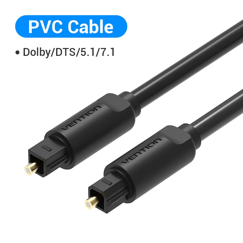 Vention Optic Audio Cable Digital Optical Fiber Cable Toslink 1m 5m SPDIF Coaxial Cable for Amplifiers Player PS5 Soundbar Cable