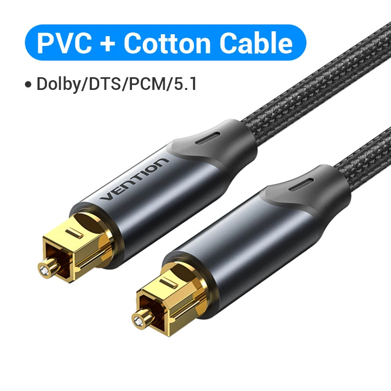 Vention Optic Audio Cable Digital Optical Fiber Cable Toslink 1m 5m SPDIF Coaxial Cable for Amplifiers Player PS5 Soundbar Cable