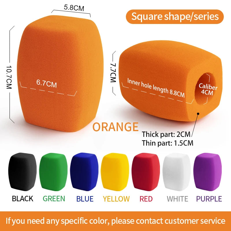 5PCS Custom logo square flocking microphone foam Economy customized windshield video mic Sponge windscreen TV Stations Interview