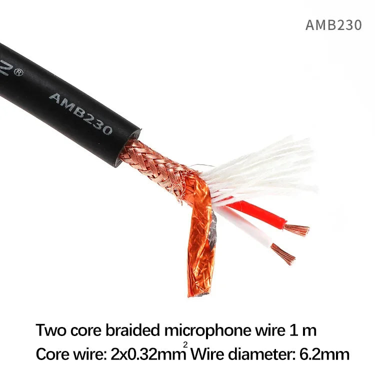 Microphone Audio Cable HIFI Balanced XLR Dual Core Shielded Cable Electronic Organ Guitar Mixer Noise Cancelling Signal Cable
