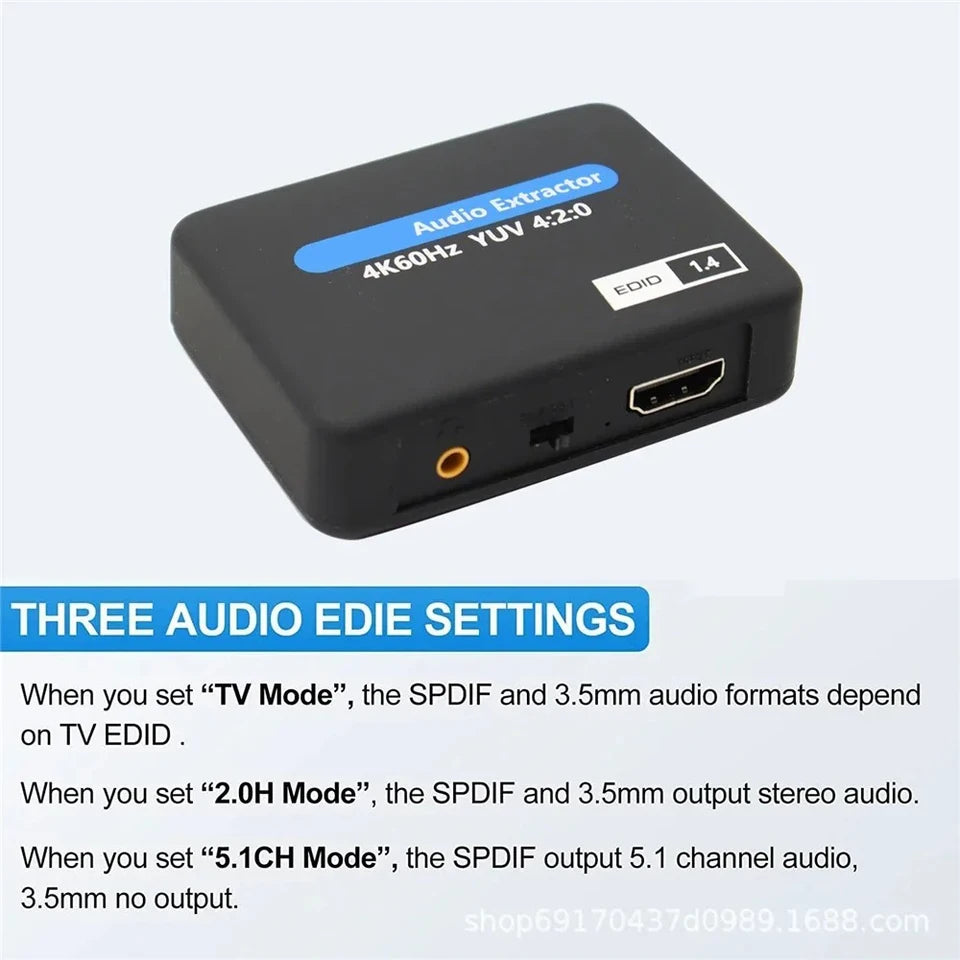 HDMI-compatible Audio Extractor 4K X 2K HDMItoHDMI Optical TOSLINK SPDIF + 3.5mm Stereo Extractor Audio Splitter with usb cable