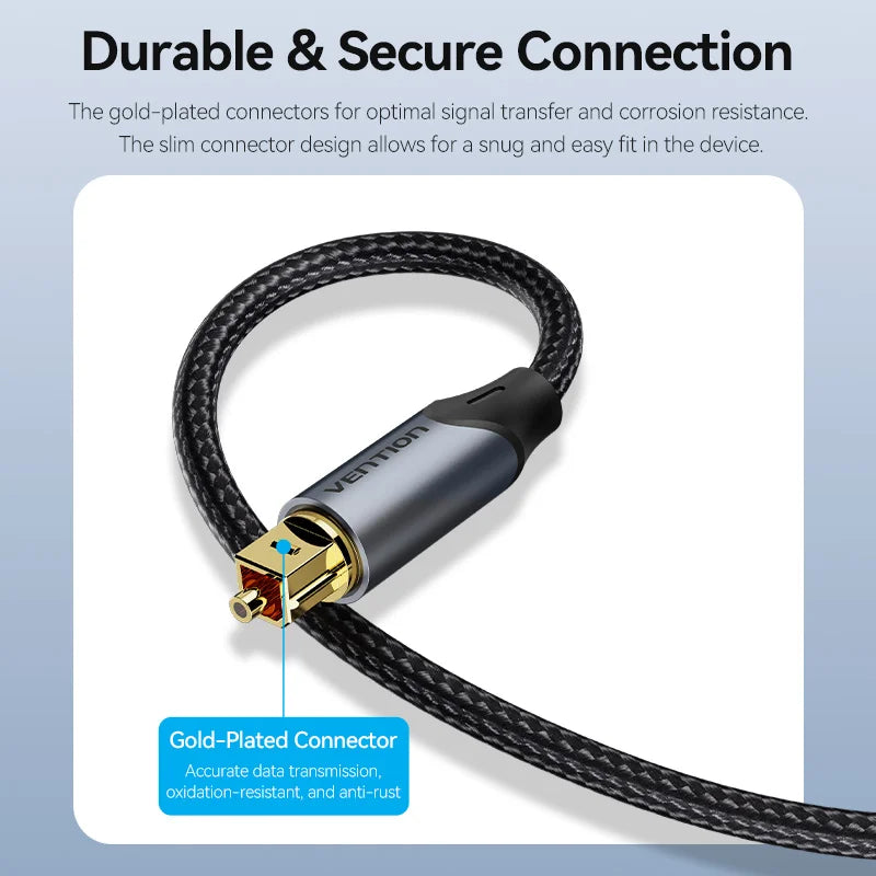 Vention Optic Audio Cable Digital Optical Fiber Cable Toslink 1m 5m SPDIF Coaxial Cable for Amplifiers Player PS5 Soundbar Cable