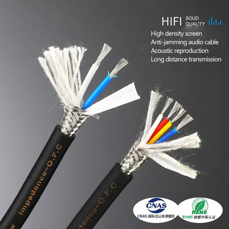 Microphone Audio Cable HIFI Balanced XLR Dual Core Shielded Cable Electronic Organ Guitar Mixer Noise Cancelling Signal Cable