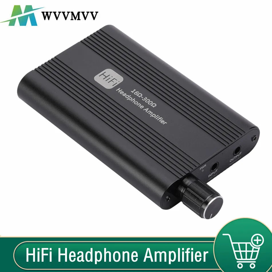 WvvMvv 16-300 ohm Headphone Amplifier 16-150 ohm HiFi Earphone Amplifier 3.5mm Jack Aux Portable Adjustable Audio Amp
