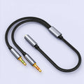 Headphone Splitter for Computer, 3.5mm Female to 2 Dual 3.5mm Male Audio Adapter, Compatible with Headset Microphone Gaming